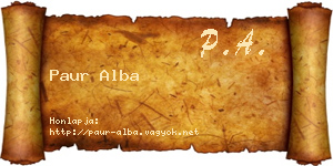 Paur Alba névjegykártya